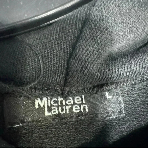 MICHAEL LAUREN WOMEN’S CROPPED HOODIE OMBRE BLACK SIZE L - Picture 4 of 8